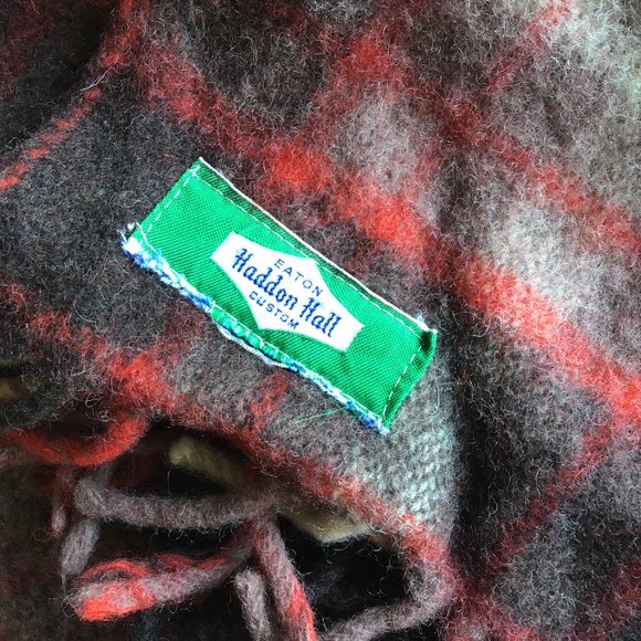 Eaton Haddon Hall Custom Wool Blanket / Travel Rug With Original Case Brown Tart - Picture 5 of 8